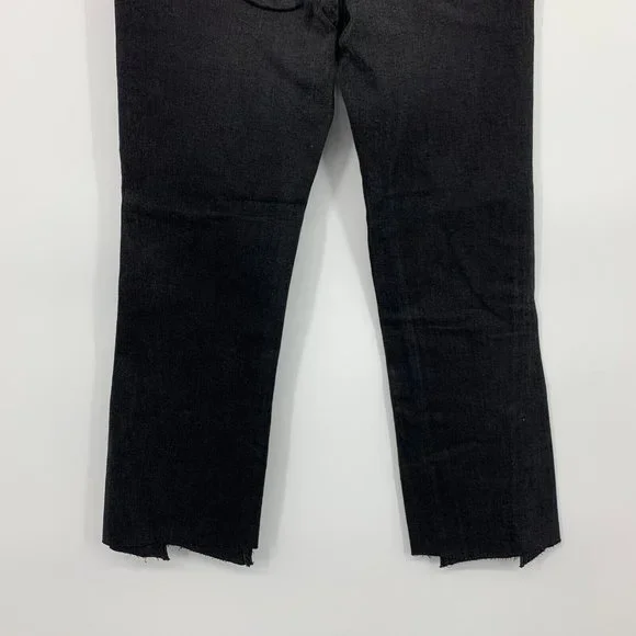Mavi Jeans Black Anika Mid Rise Crop Flare Raw Hem NWT - Picture 9 of 11